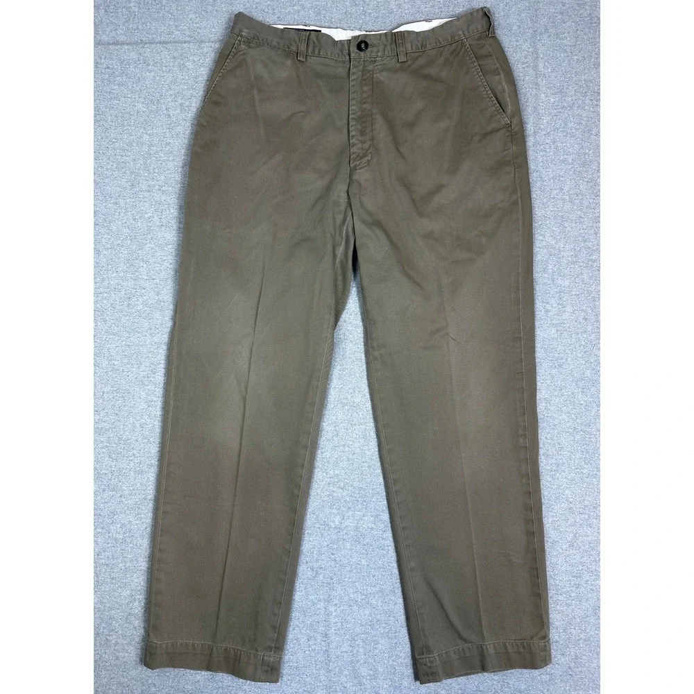 Vintage Polo Ralph Lauren Prospect Pants Mens 35x30 Brown Straight Leg Y2K